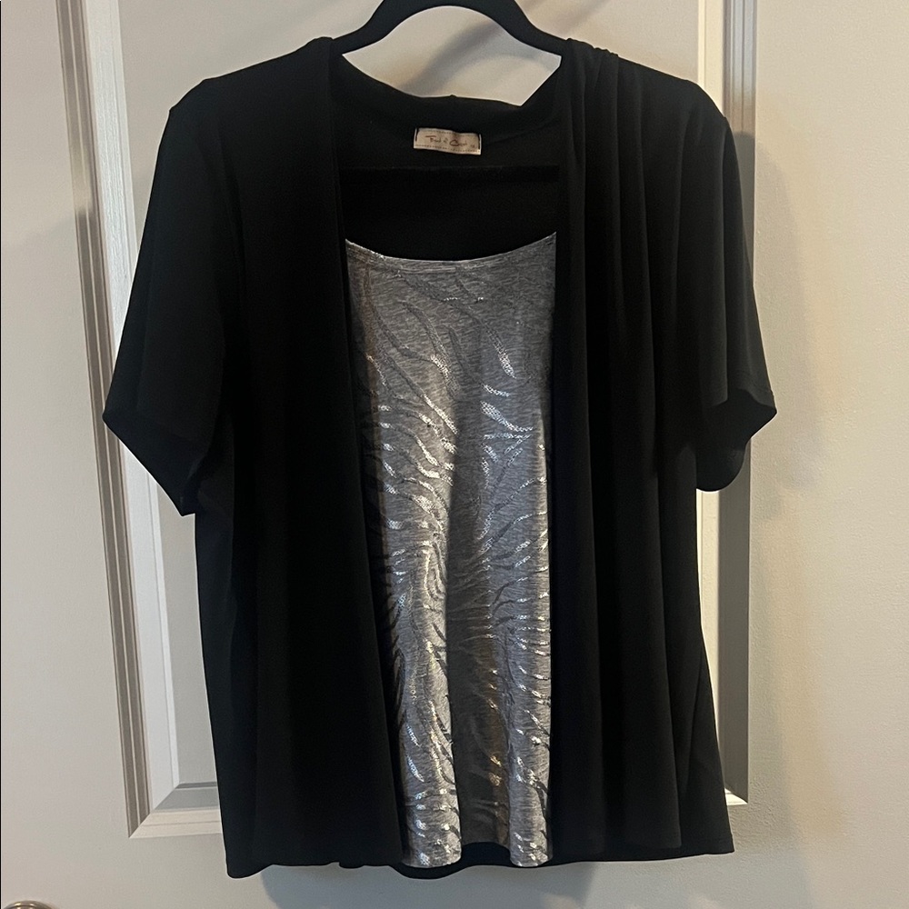 Black and Silver Women's Top